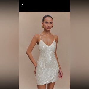 Meshki White Sequin Mini Dress